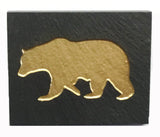 Textured black slate magnet with bear inscribed