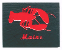Textured black slate magnet with lobster inscribed