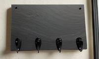 Natural Black slate keyhook wall plaque, blank