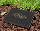 Black slate plaque with gold text and collar engraved