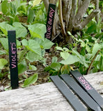 Black slate 10" garden markers in the garden