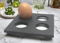 Black slate vintage countertop four-hole square egg holder