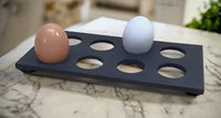 Black slate vintage countertop eight-hole egg holder