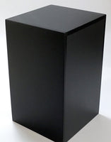 Black slate Adirondack urn, showing both framed and clear sides, blank