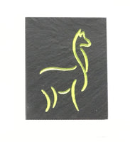 Natural Cleft Black slate outlined alpaca magnet 