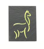 Natural Cleft Black slate outlined alpaca magnet 