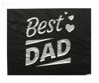 Natural Cleft Black slate "Best Dad" magnet 