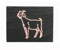 Natural Cleft Black slate billy goat magnet 