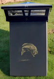 Black slate Solar Yard Light, with black light, personalized 