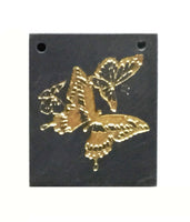 Natural Cleft Black slate butterfly magnet 