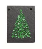 Natural Cleft Black slate Christmas tree magnet