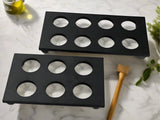 Black slate vintage countertop eight-hole and six-hole egg holders