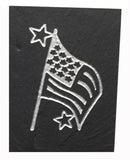 Natural Cleft Black slate American flag magnet 