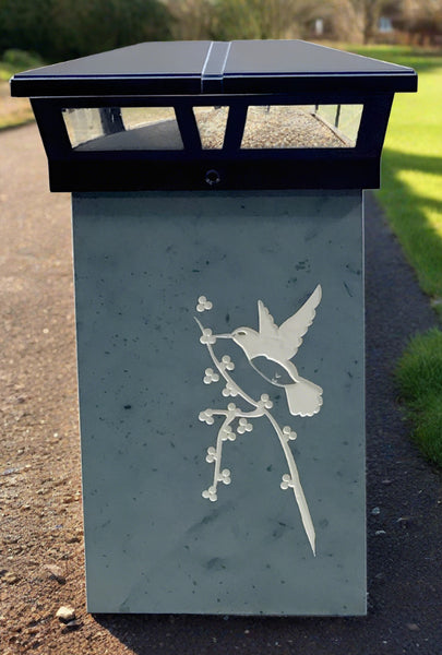Green slate Solar Yard Light, with black light, personalized 