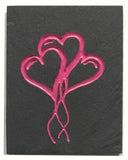 black slate magnet with sand-etched image -- heart balloons