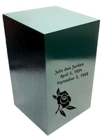 Personalized Adult Slate Urn painted green 