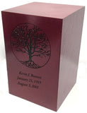 Personalized Adult Slate Urn painted dark red 