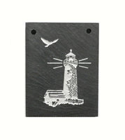 Natural Cleft Black slate lighthouse magnet