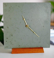 Green slate, Little Sabattus clock on a mahogany base