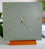 Green slate, Little Sabattus clock on a mahogany base