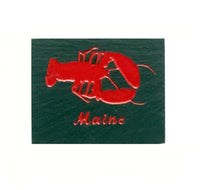 Natural Cleft Black slate lobster magnet 