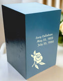 Personalized Adult Slate Urn painted blue 