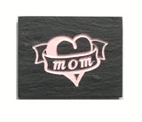 Natural Cleft Black slate Mom heart magnet 