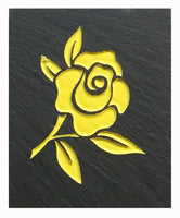 Natural Cleft Black slate rose magnet 