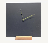 Black slate, Little Sabattus clock on an oak base