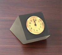 Black slate Big Sebago pyramidal desk clock with gold face