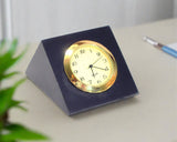 Black slate Mini Sebago clock with gold face