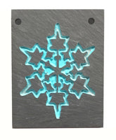 Natural Cleft Black slate snowflake magnet