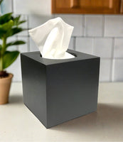 Honed Black slate tissue box cover