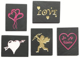Natural Cleft Black slate Valentines Day magnets