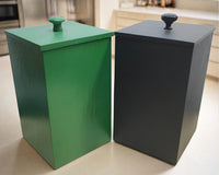 Green painted slate and black slate countertop compost bins