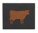 Natural Cleft Black slate cow magnet 