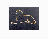 Natural Cleft Black slate outlined dog magnet 