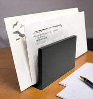 Honed black slate letter holder
