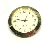 Mini clock insert with gold face