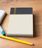 Honed Black slate post-it note holder with wooden inlay