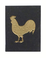 Natural Cleft Black slate rooster magnet 